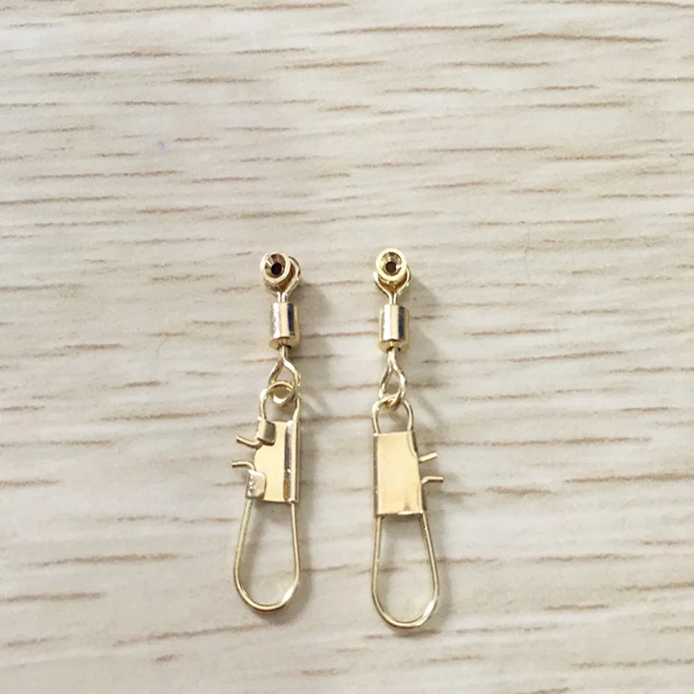 10 20 шт./лот морские бобы с золотой Медной головкой рыболовные Вертлюги крючок