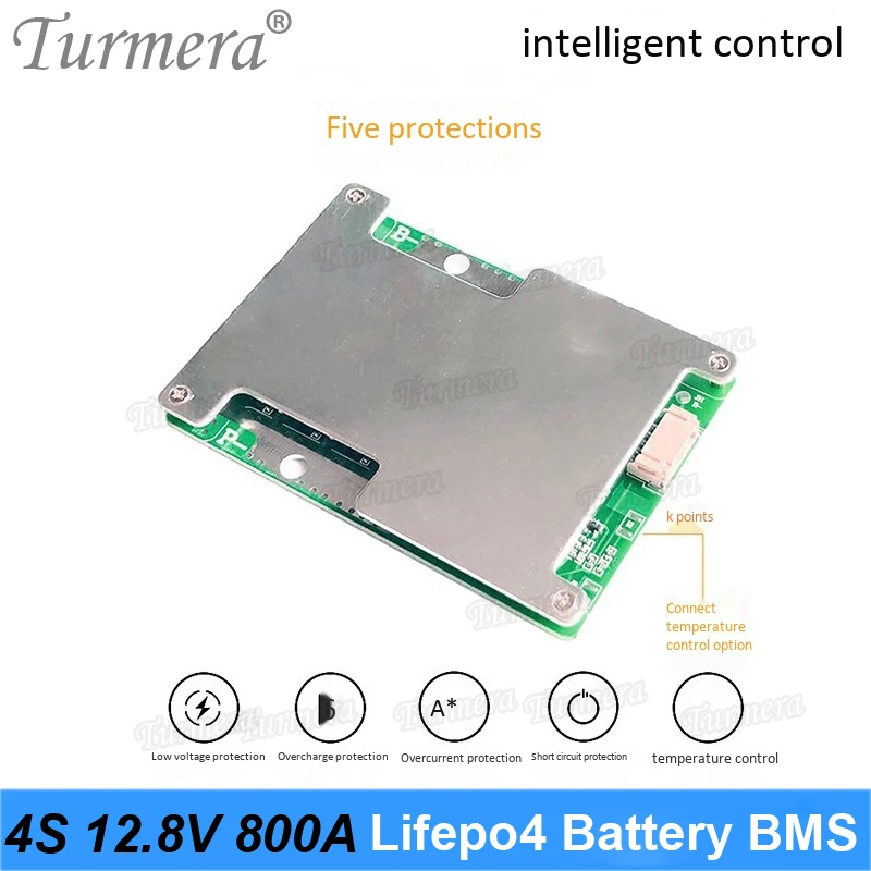 Бесперебойный источник питания Turmera 4S 800 А 50 12 8 В 14 4 32700 Lifepo4 батарея BMS для