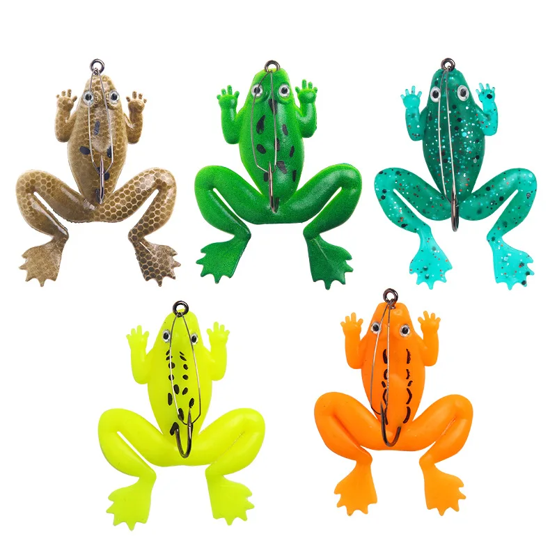 

1PCS 5.2g/6cm Soft Lure Wobblers Frog With Single Hook Bait Silicone Fishing Lure Sea Bass Carp Fishing Lead Spoon Jig Lures