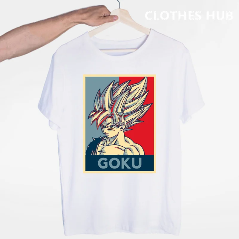 Dragon Ball Z футболка Goku футболка с короткими рукавами и круглым вырезом летние Саян Вегета Harajuku брендовая одежда