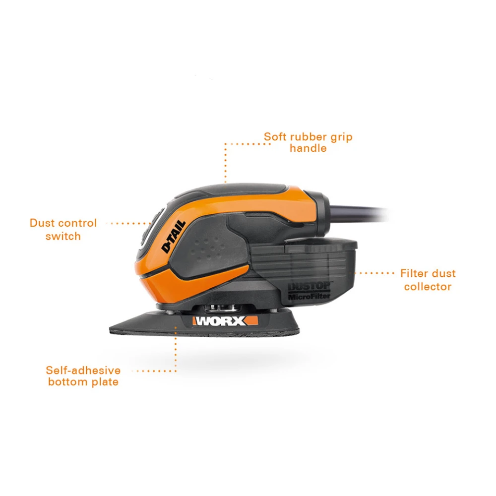 Мини-шлифовальный станок Worx 65 Вт WX648 шлифовальная машинка для мыши
