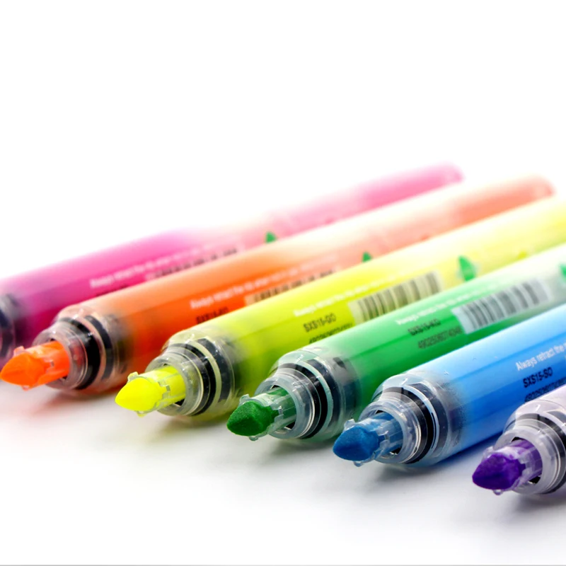 Ручка-хайлайтер Pentel surligeur S SXS15 стильная Выдвижная неоновая ручка 6 цветов |