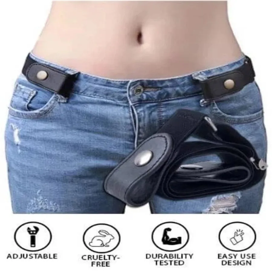 

Lazy belt without buckle, soft unisex elastic stretch sleeveless belt, suitable for all types of pants width 3 cm length 98 cm