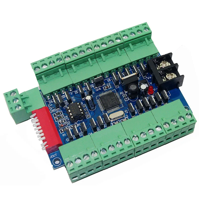 24CH led DMX512 декодер DC12V 24V 24 каналов 8 групп 3A легко DMX диммер 3P RGB светодиодный