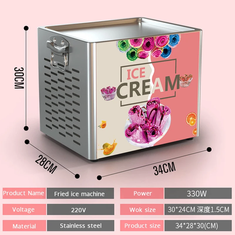 

DIY Fried Ice Cream Rolls Machine Yogurt Fried Ice Cream Machine Ice Cream Maker Commercial Electric Fruit Fried Ice Machine