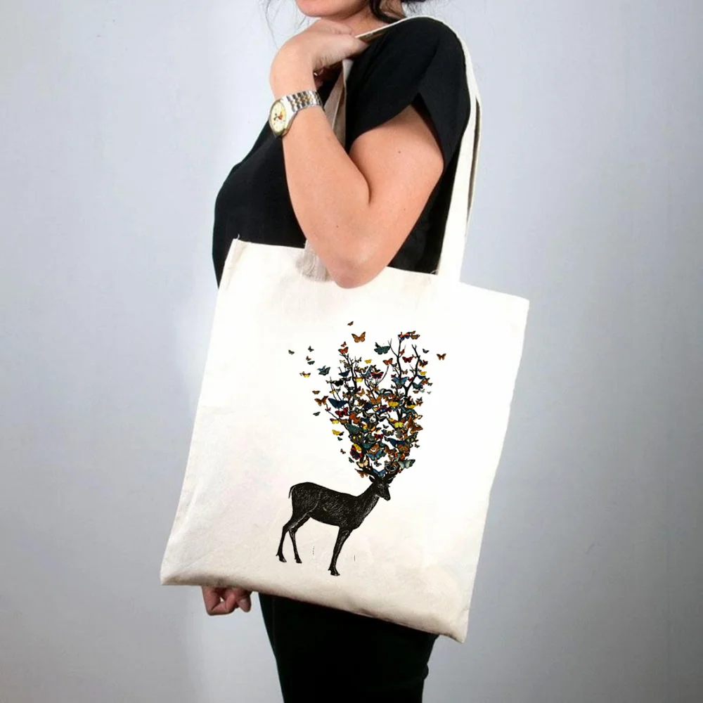 

Shopper Women Belong In All Places Printed Tote Bag women Harajuku shopper handbag girl Shoulder shopping bag Lady Canvas Bag