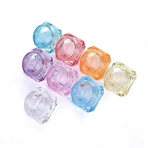 

100pcs Cosmetic Sample Empty Container Plastic Clear MakeUp Pot Jars for Eye Shadow Nails Powder Jewelry Mix-Color