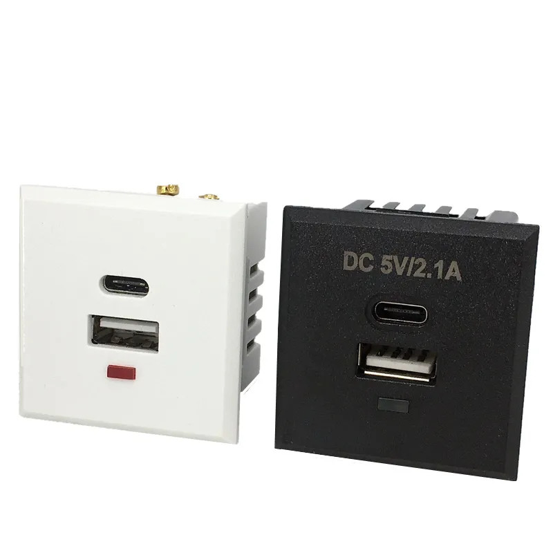 Розетка сетевая с USB + типа C 5 В 220 со светодиодным индикатором |