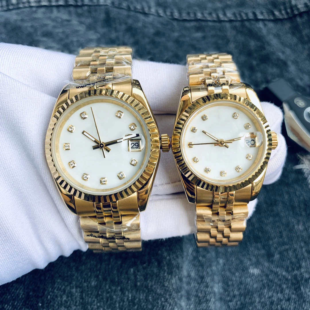 

Новинка 2021, роскошные Брендовые Часы для пары, мужские и женские механические часы со стальным браслетом, водонепроницаемые часы 50 м