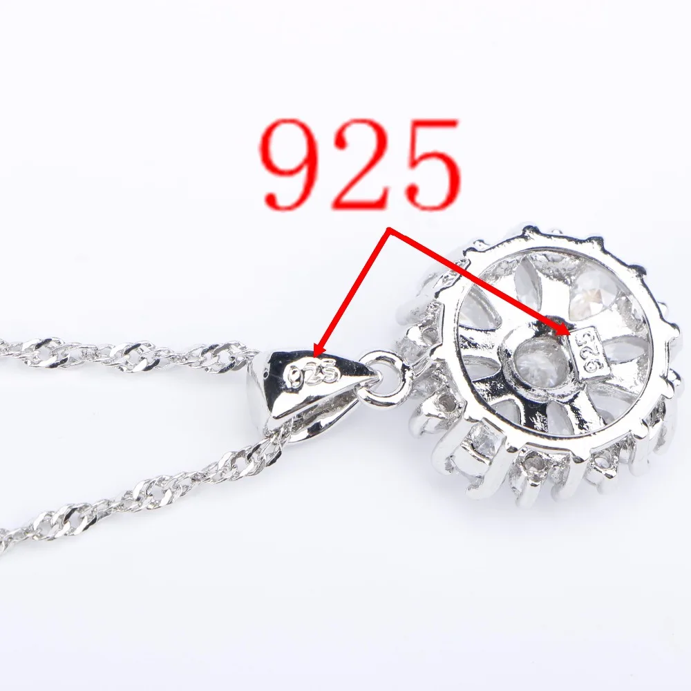 Квадратный белый Циркон Серебро 925 Ювелирные наборы для костюма женские браслеты