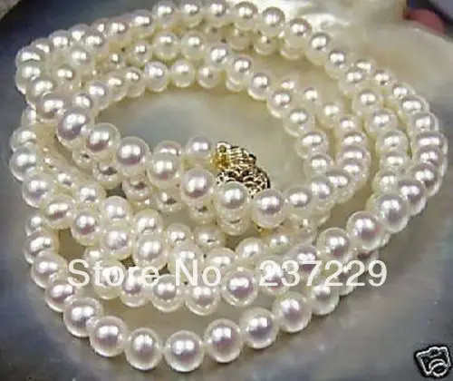 

Hot sell Noble- 7-8mm White Akoya Cultured Pearl Necklace 25"