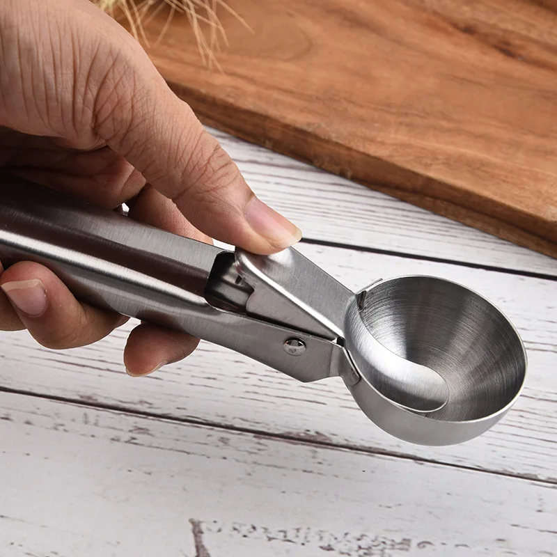 

Solid color Ice Cream Scoops Stacks Stainless Steel Digger Fruit Non-Stick Spoon Kitchen Tools For Home Cake