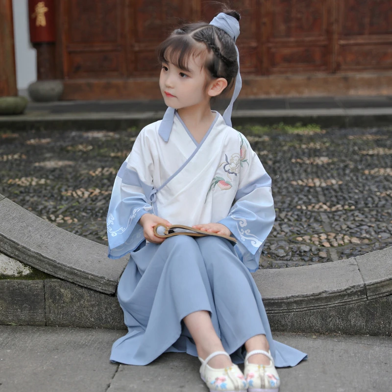 Детский кардиган Hanfu в китайском национальном стиле с длинным рукавом и