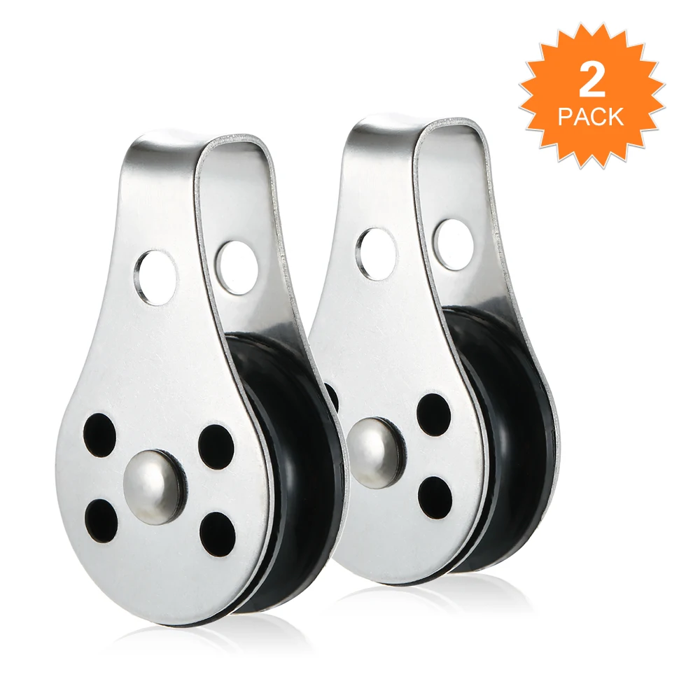 

2PCS Stainless Steel Pulley Blocks for Kayak Canoe Boat Anchor Trolley Kit