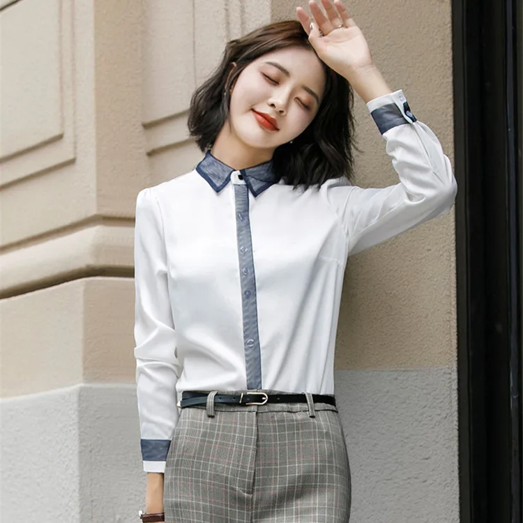 white shirt Костюм женский брючный костюм женский костюмы женские женский костюм Стильные клетчатые брюки высокого качества, костюмы для женщин, деловой Блейзер, брюки, Офисная Леди, комплект из 2 предметов, 4XL Осень-зима - Цвет: white shirt
