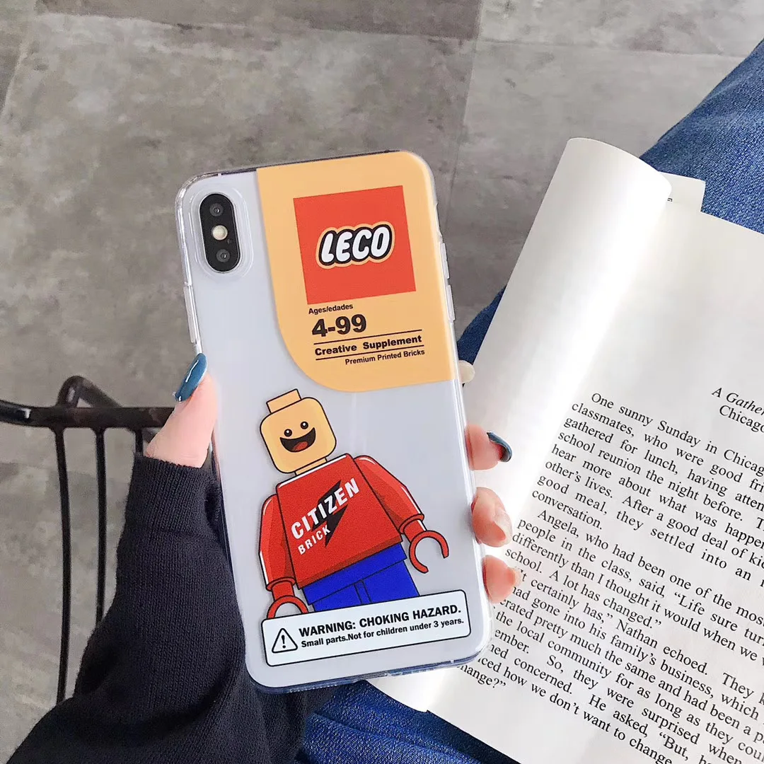 Модный простой чехол для телефона с буквенным логотипом Lego блоками iPhone 11 pro MAX Xs Xr X
