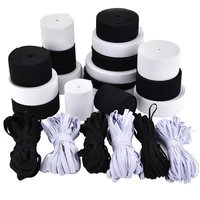 multi size black white flat wide elastic rubber band clothing webbing garment sewing accessories