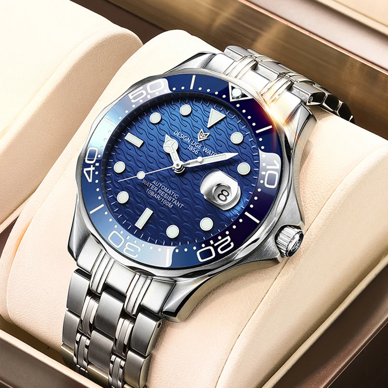 

LIGE Top Brand Luxury Mechanical Wristwatch Automatic Tourbillon Watch 316L Stainless Steel 100M Waterproof Luminous Watches Men