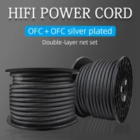 diy hifi power cord one meter roll ofc silver plated hifi power cable power wire for audio power cable