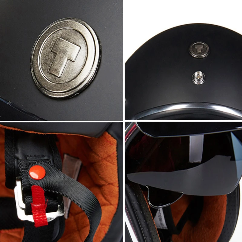 Винтажный мотоциклетный шлем TORC в стиле ретро велосипедный скутер Чоппер 3/4 с