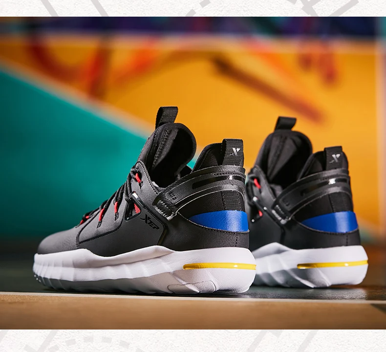 Xtep Men's High Top Basketball Shoes Autumn Winter Non-slip Shoes Men's Comfortable Breathable Sports Shoes 881419129517