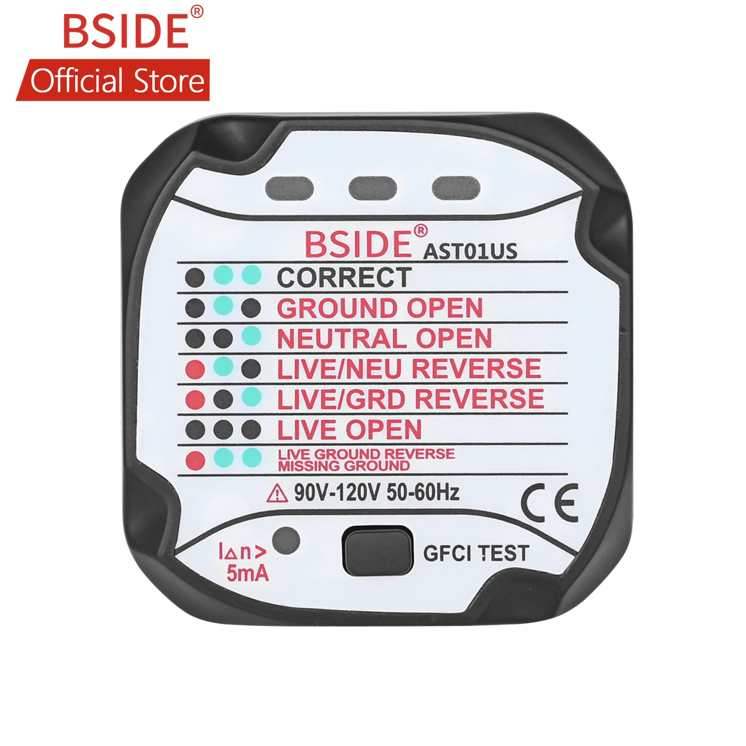 BSIDE AST01US тестер розеток GFCI тестер на выходе автоматический детектор полярности электрической цепи детектор напряжения настенный выключатель Finder