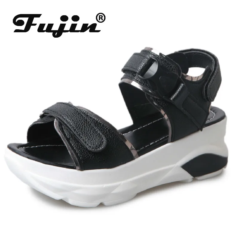 Fujin/Женская обувь Летние босоножки Модель 2020 года Модная повседневная женская на