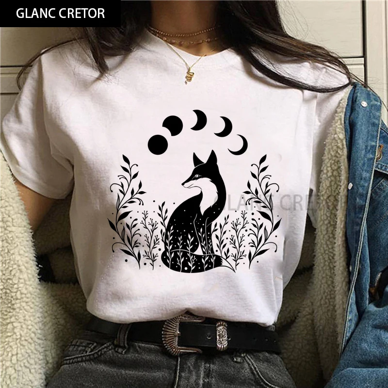 

Halloween Print Lady Top Womens Graphic T-shirts for Women Cat Kawaii Cartoon Clothing 90s Ladies Female Tee T-Shirts