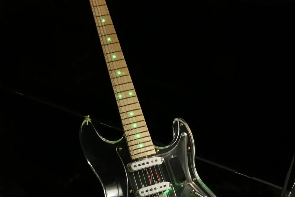 Акриловый корпус st электрогитара ra клен шеи звукосниматели sss рычаг тремоло для