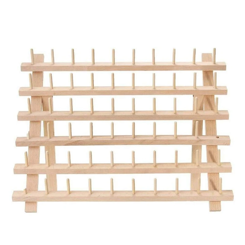 60 катушек деревянный стеллаж для ниток/держатель ниток Органайзер с подвесными