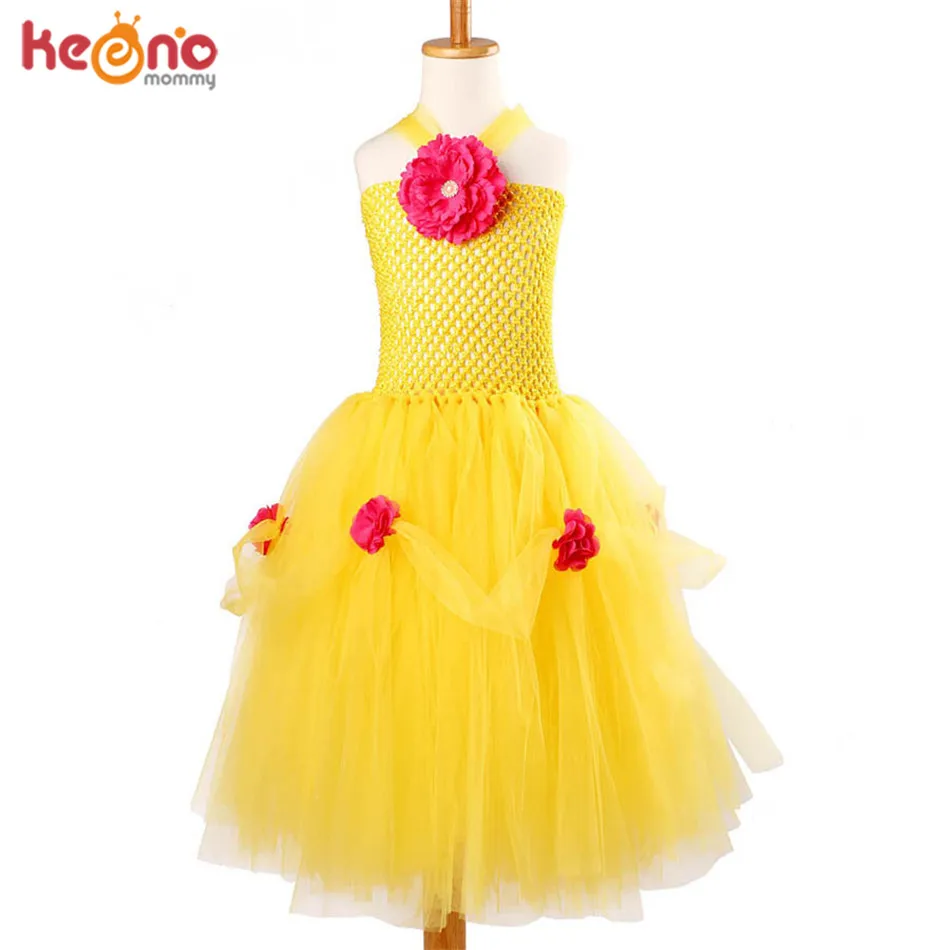 &quotПринцесса Белль&quot платье-пачка для девочек в цветочек фатиновые волшебный