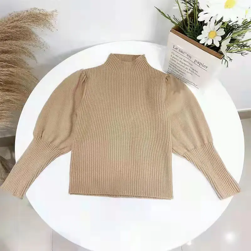 

Children's Turtleneck Sweater Pullover Fall / winter Girl Bady Knit Sweater Girl Bottoming Shirt Long-sleeved Thick Sweate