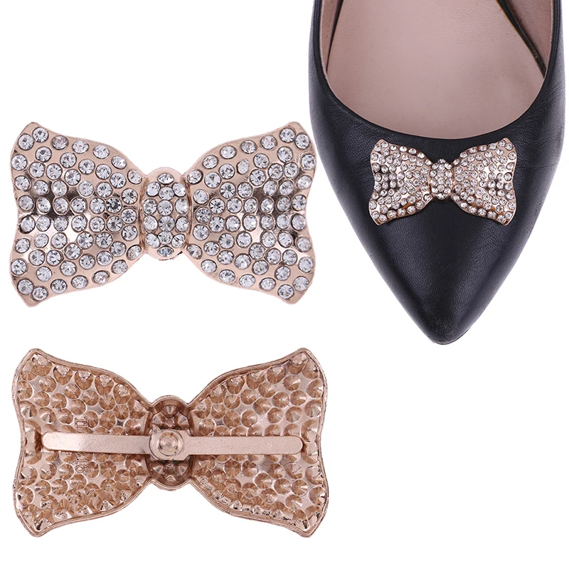 

1PCS Women Shoes Clips Rhinestones Decorative Accessories Crystal Decorations DIY Shoe Charms Jewelry Bowknot Shoes