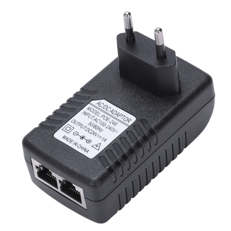Блок питания Ethernet POE инжектор адаптер для IP сетевой шлюз телефона камера (24V/1A ЕС