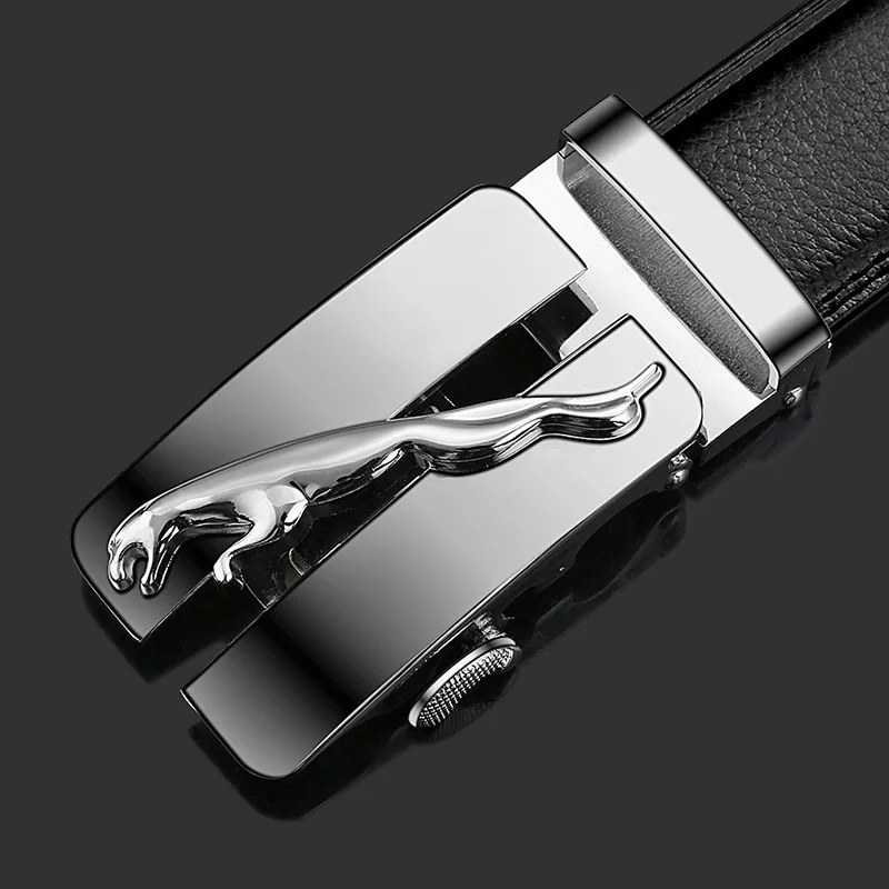 

Men's Belt Cow Leather Belts Brand Fashion Automatic Buckle Black Genuine Leather Belts for Men 3.4cm Width