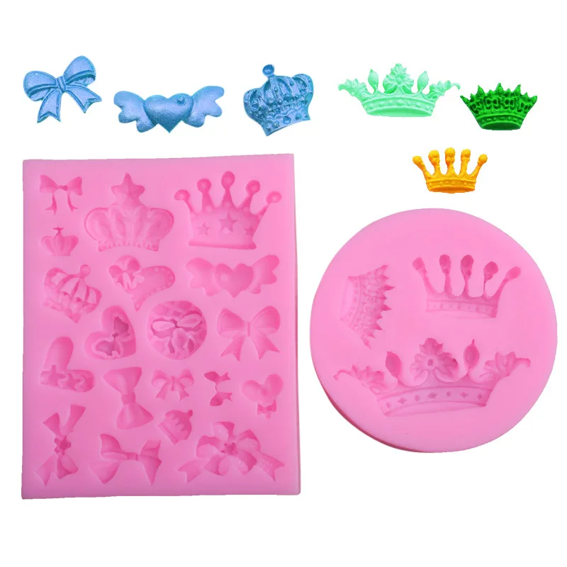 

Crown Bow Tie Silicone Cake Jelly Mold DIY Cartoon Candy Chocolate Fondant Polymer Clay Decorating Mould Kitchen Baking Tools