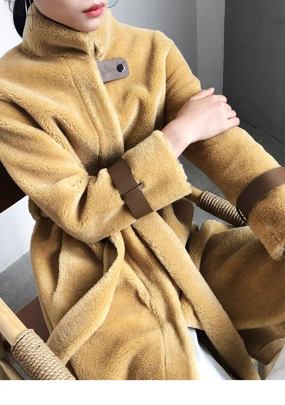 Женское пальто OFTBUY, из тканого материала со шерсти и ремнями из полиуретановой кожи, зимняя плотная парка, теплая уличная одежда
