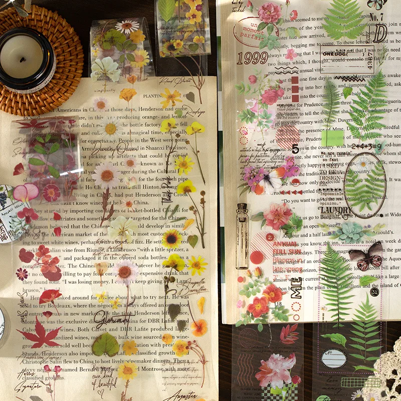 

15-50mm*3m Kawaii Flower Leaf Plant PET Tape Washi Tape Stickers Scrapbooking Masking Tape School Supplies Bullet Journal sl2655