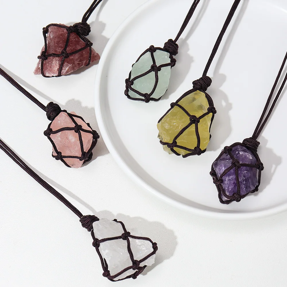 Естественный неправильной формы ожерелья с кристаллами Подвески Подвеска