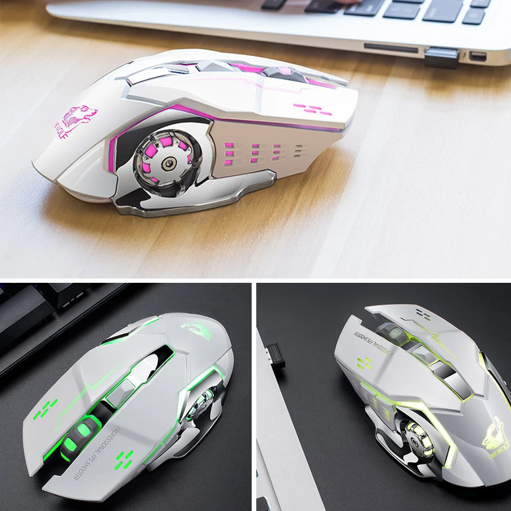 

Free Wolf X8 Silent 2.4GHz 2400DPI 6 Keys Wireless Optical Mouse USB Receiver