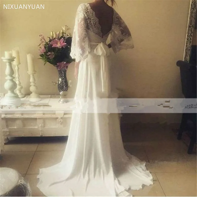 Богемное свадебное платье es 2021 Robe De Mariage Винтаж туфли на шнурках для невесты