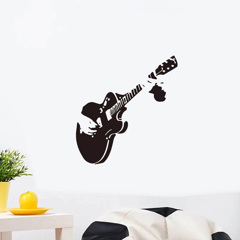Наклейки на стену с музыкальной гитарой для гостиной комнаты ресторана