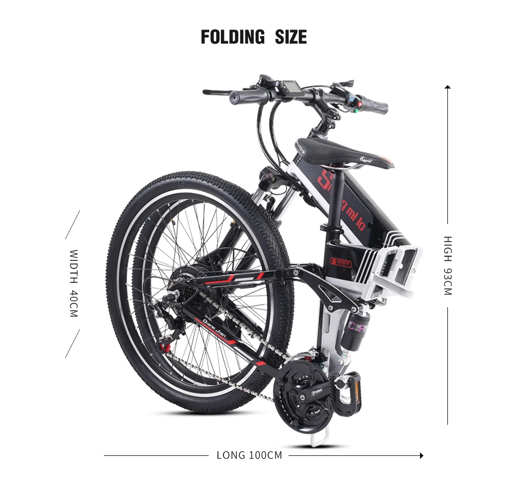 26 дюймов складной Электрический горный велосипед внедорожный ebike электрический велосипед ebike Электрический велосипед