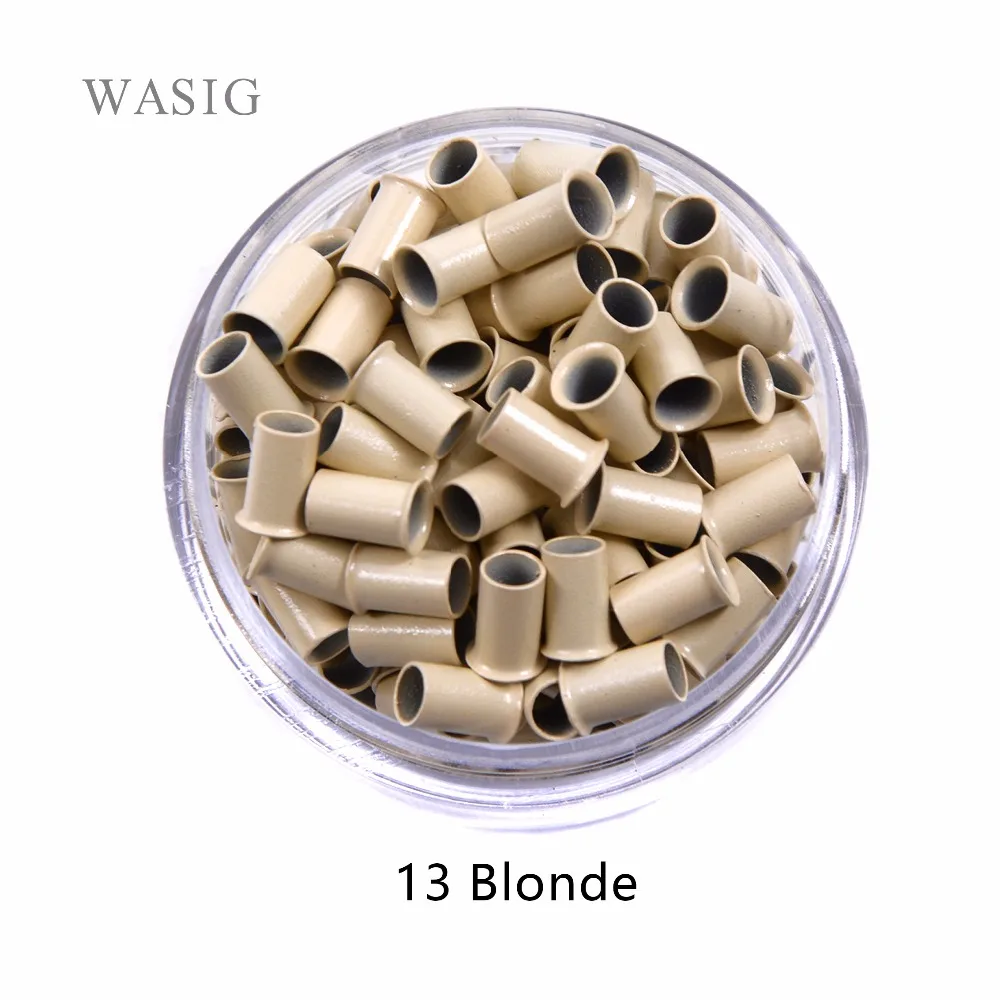 1000Pcs 3.4*3.0*6.0mm Flared Euro Locks Micro Copper Tube Rings Links Beads for Human Hair Extensions Tool