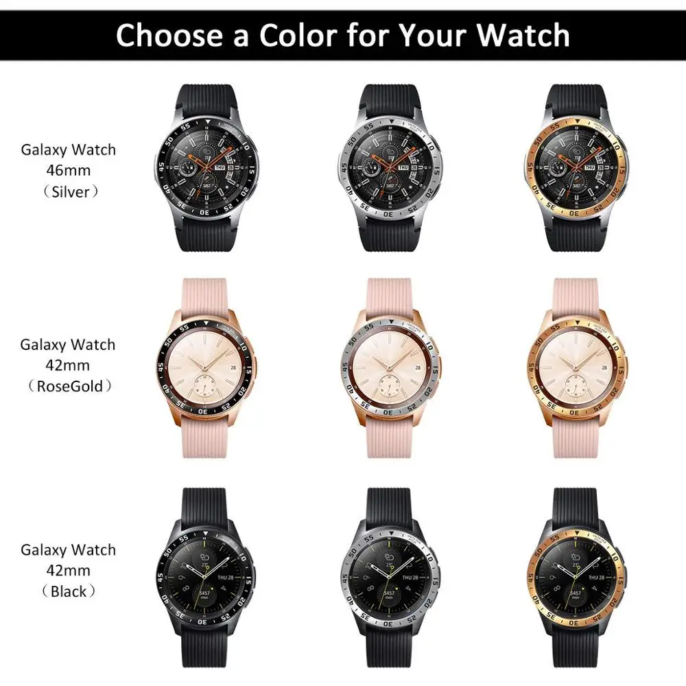 Metal Bezel for Samsung Galaxy Watch4 Classic 46mm 42mm Gear S3 Frontier Smartwatch Cover Adhesive Case Bumper Ring Accessories