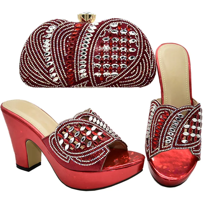 Модный Элегантный комплект из обуви и сумки на каблуке итальянская дизайнерская