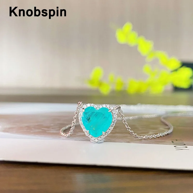 Knobspin 100% 925 стерлингового серебра 2021 модная одежда с сердечками Турмалин любовь к