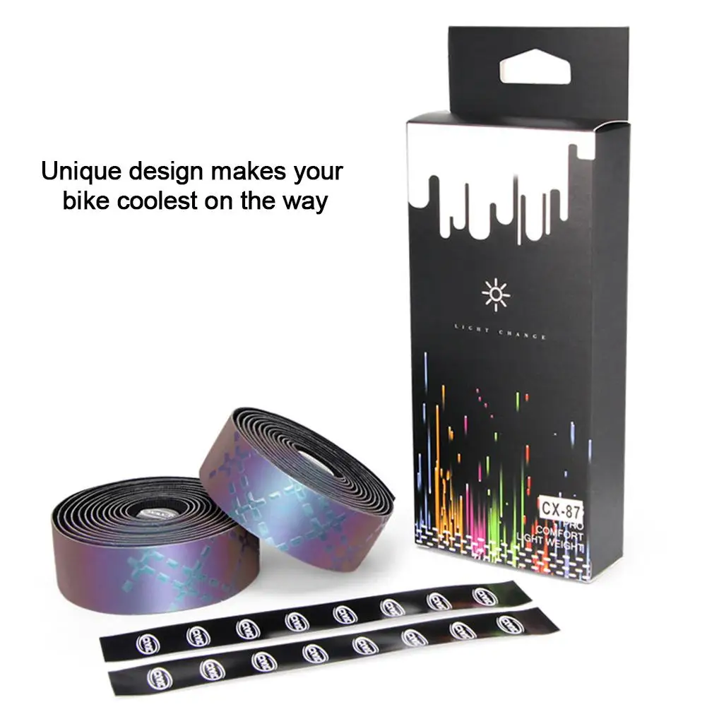 

Road Bike Bicycle Handlebar Tape Gradient Color-changingCycling Handle Belt Cork Wrap With Bar Plugs Non Slip Absorb Sweat