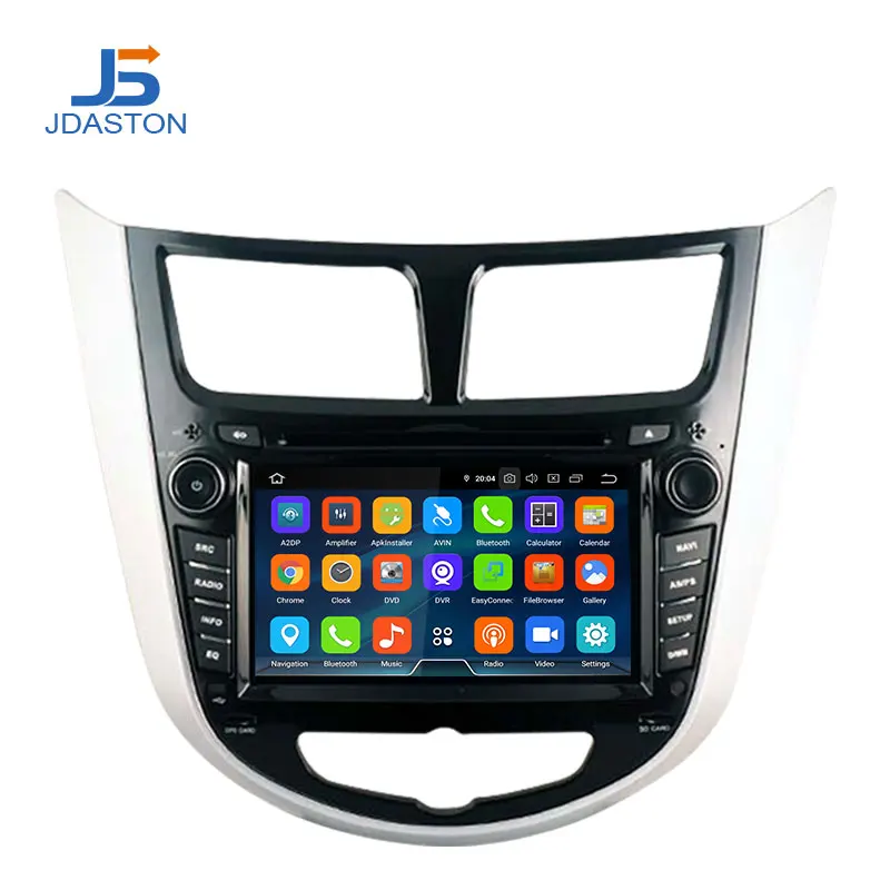 Автомобильный DVD плеер JDASTON Android 10 0 для Hyundai Solaris accent Verna i25 Wi Fi мультимедиа GPS стерео