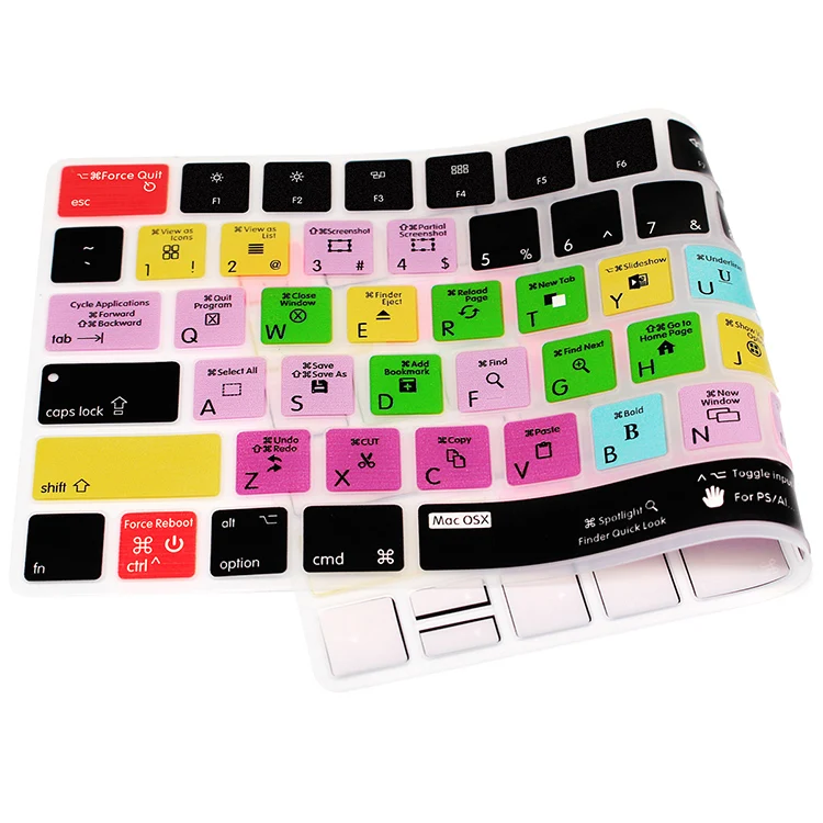 Чехол HRH для клавиатуры MAC OSX Hotkeys функциональные ярлыки Силиконовая защита Apple Magic